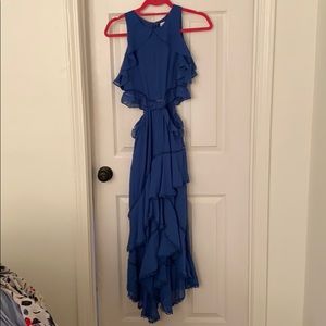 Red carter midi dress in navy